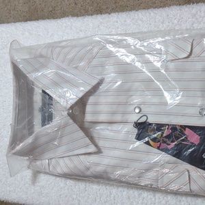 Vintage mens Long Sleeve Western shirt Ranch & Town Panhandler Slim 17x36 stripe